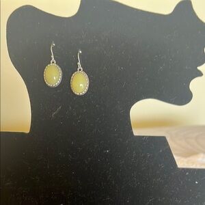 Elegant Silver and Jade Earrings
